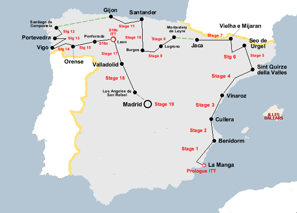 Vuelta a Espana 1980 Map